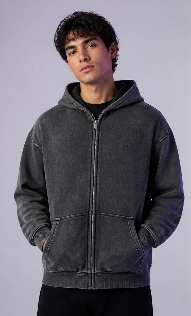 ZYKAA Signal Zip Hoodie in Graphite