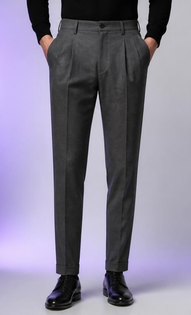 ZYKAA Studio Pleated Trouser in Graphite