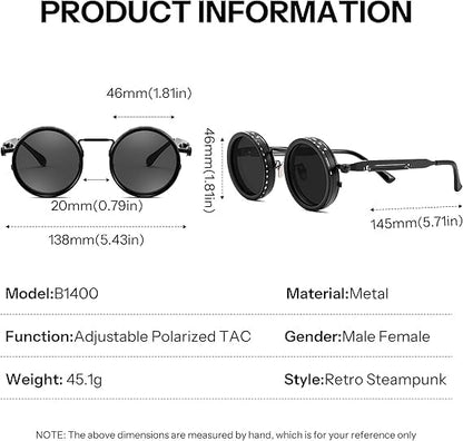 Adjustable Sunglasses Twist Brightness and filter 1-9 Levels fit