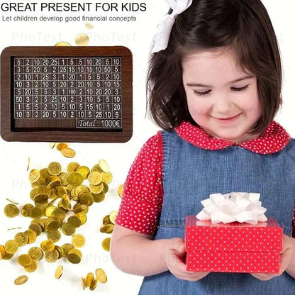 100000 Rupees Goal Wooden Money Piggy Bank